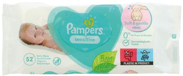Pampers Sensitive vochtige billendoekjes 52 stuks