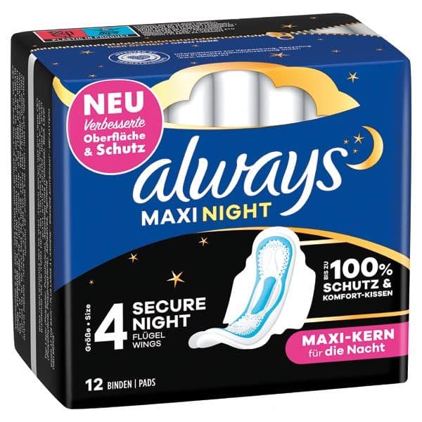Always Maxi Nachtverband met Vleugels 12 stuks