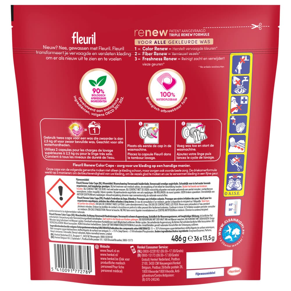 Fleuril Wascapsules Color Caps Renew 15 Stuks 2