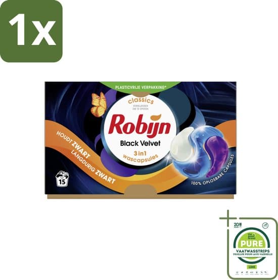 Robijn Wasmiddel Capsules Black 15 stuks