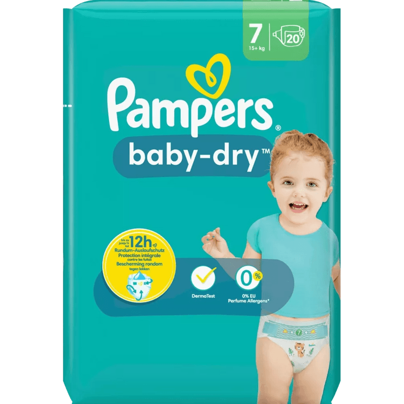 Pampers Baby Dry maat 7 Extra Large (15+ kg) 20 stuks.
