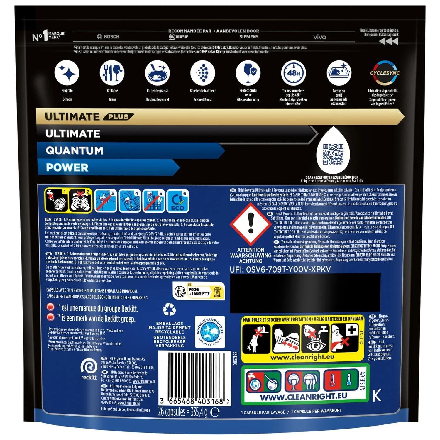 Finish Vaatwastab. Powerball All-in One Ultimate 26 Stuks 3