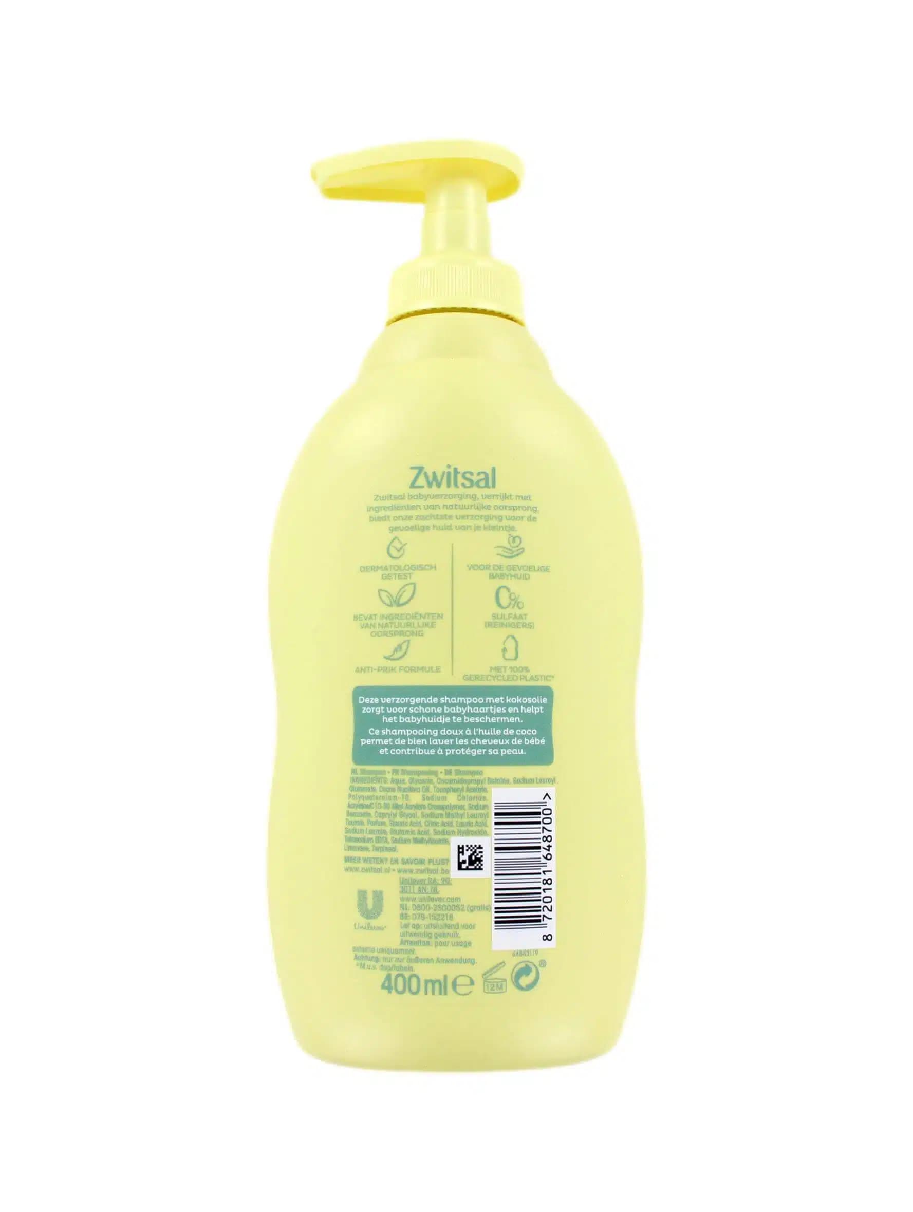 Zwitsal Shampoo 400 ml + Pomp met kokosolie 2